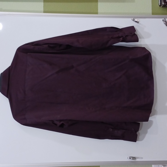 Men's Vitarelli sz 17.5 (XL) Dark Plum Long Slv Dress Shirt - Picture 5 of 7